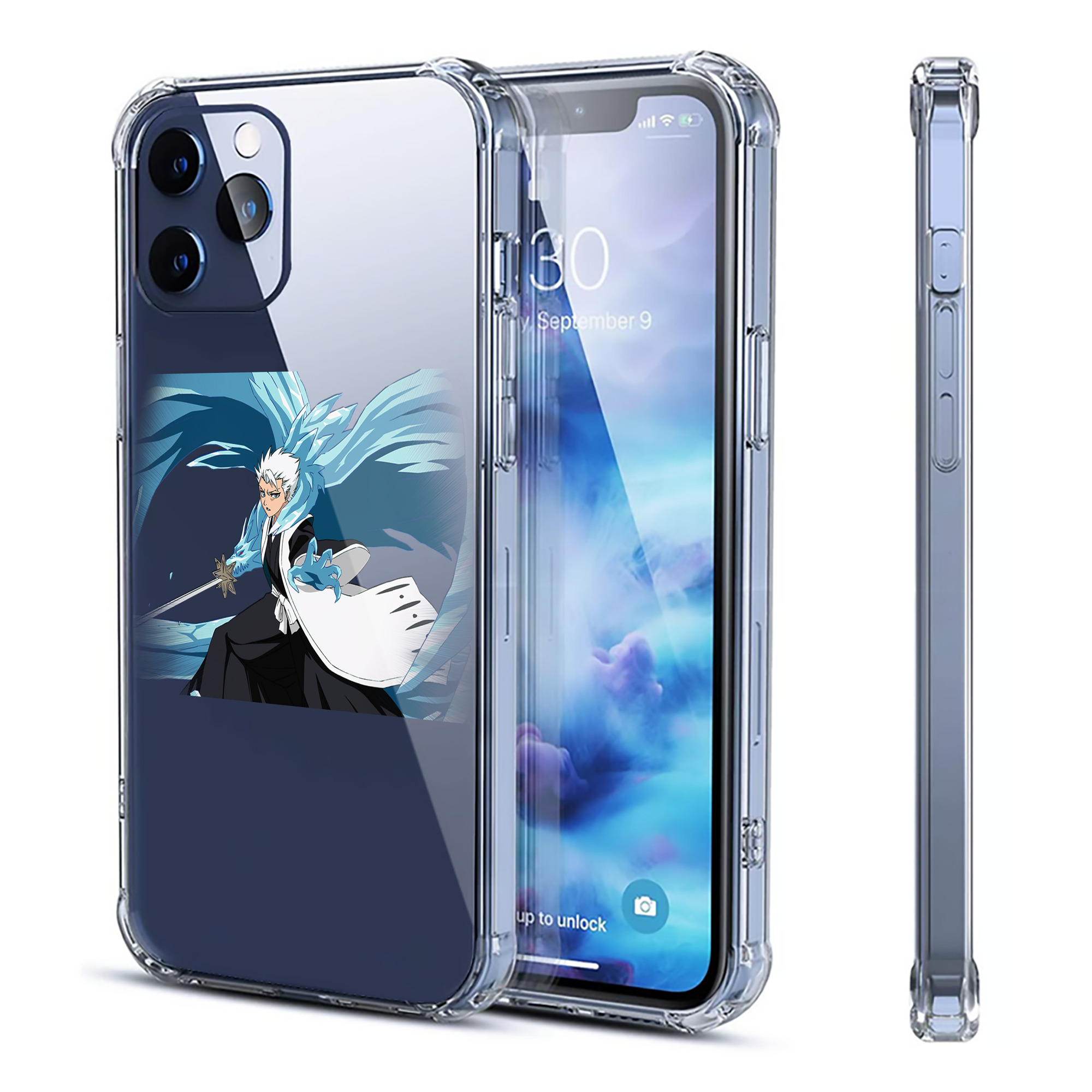 （画像用） ブリーチ 日番谷冬獅郎（ひつがや とうしろう） BLEACH Hitsugaya Toushirou 【iPhone 12シリーズ対応】透明スマホケース（クリアソフトケース）
